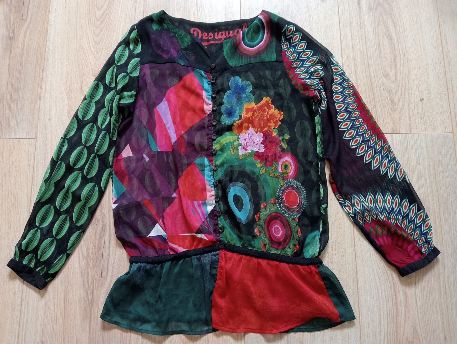 Desigual gekleurde blouse L, Overige kleuren, Maat 42/44 (L), Ophalen of Verzenden, Desigual