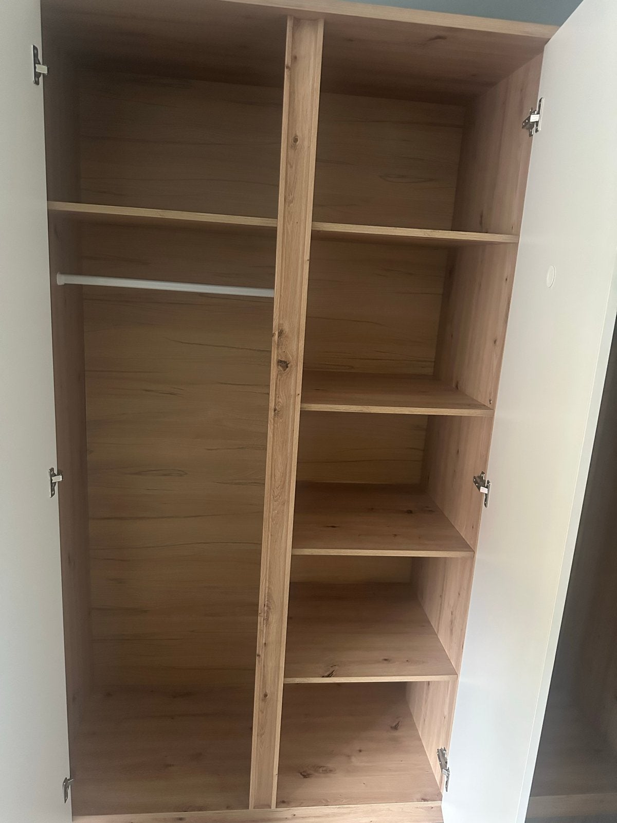 Melody Kledingkast 3-deurs Wit/Eiken - Zo goed als nieuw, Ophalen, Eikenhout, Zo goed als nieuw, 150 tot 200 cm