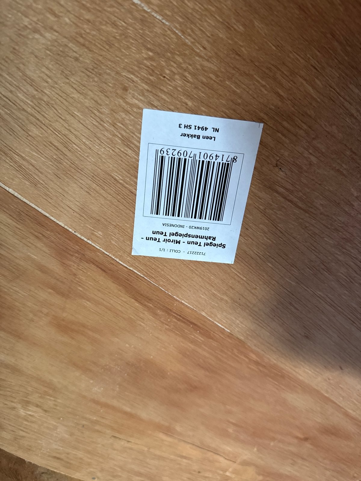 Ronde spiegel Teun van Leen Bakker, 80 cm, Gebruikt, Rond, Ophalen of Verzenden, 75 tot 100 cm