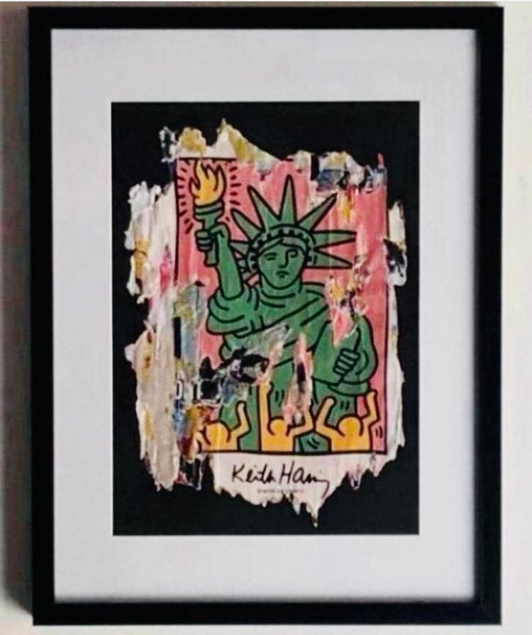 Eerbetoon aan Keith Haring van Lasveguix. Uniek werk, Antiek en Kunst, Kunst | Designobjecten, Ophalen of Verzenden