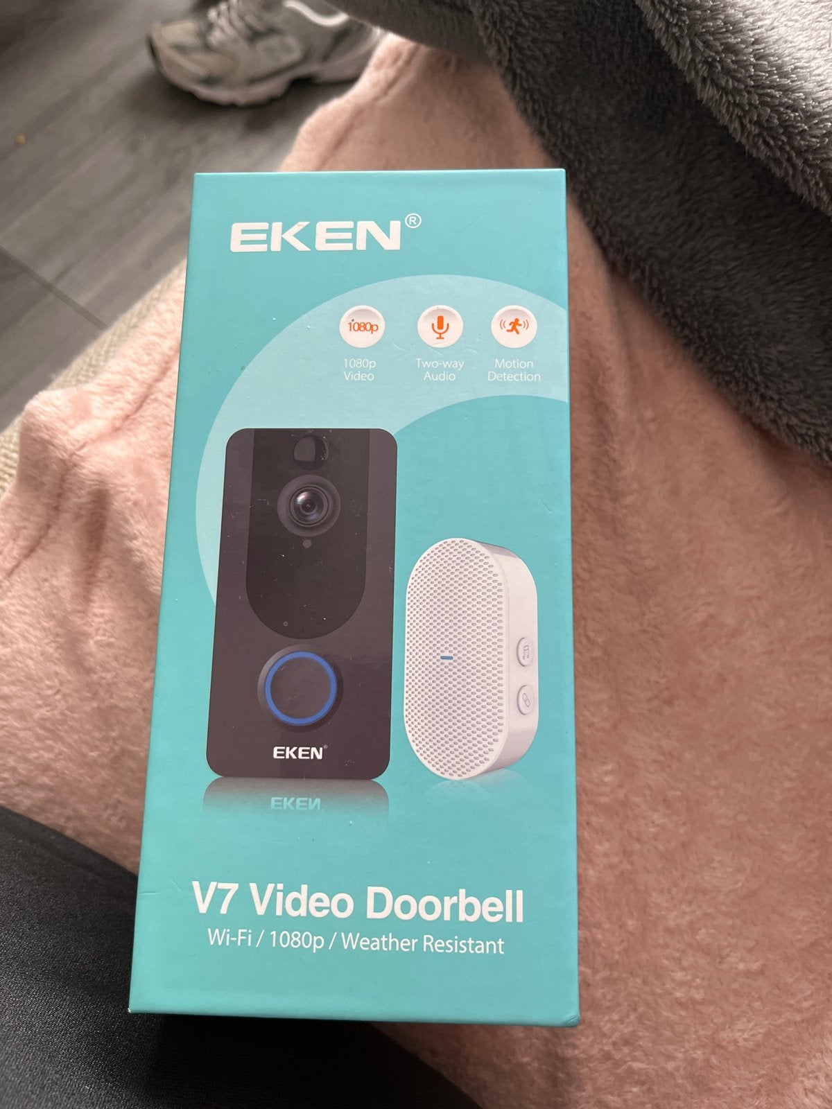 EKEN V7 Video Deurbel - Wi-Fi, 1080p, Weerbestendig, Ophalen of Verzenden, Bewegingsdetectiesensor, Nieuw, Draadloos