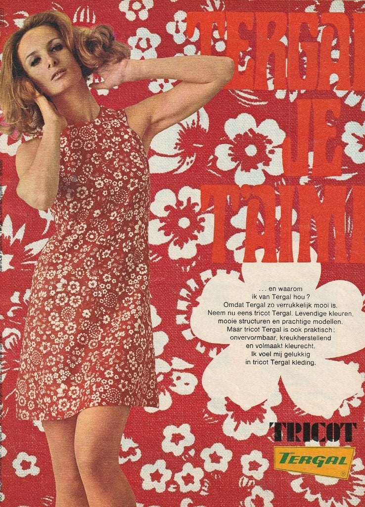 Retro reclame 1967 Tergal damesmode jaren 60 jurkjes, Verzamelen, Verzenden, Overige typen