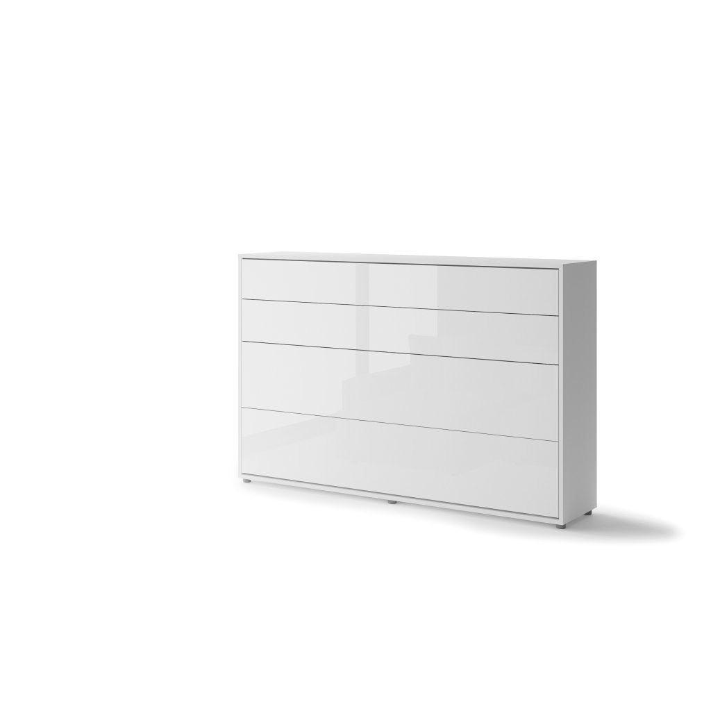 Concept opklapbed horizontaal - 120x200 - Wit hoogglans, Niet ingevuld, Niet ingevuld, Niet ingevuld