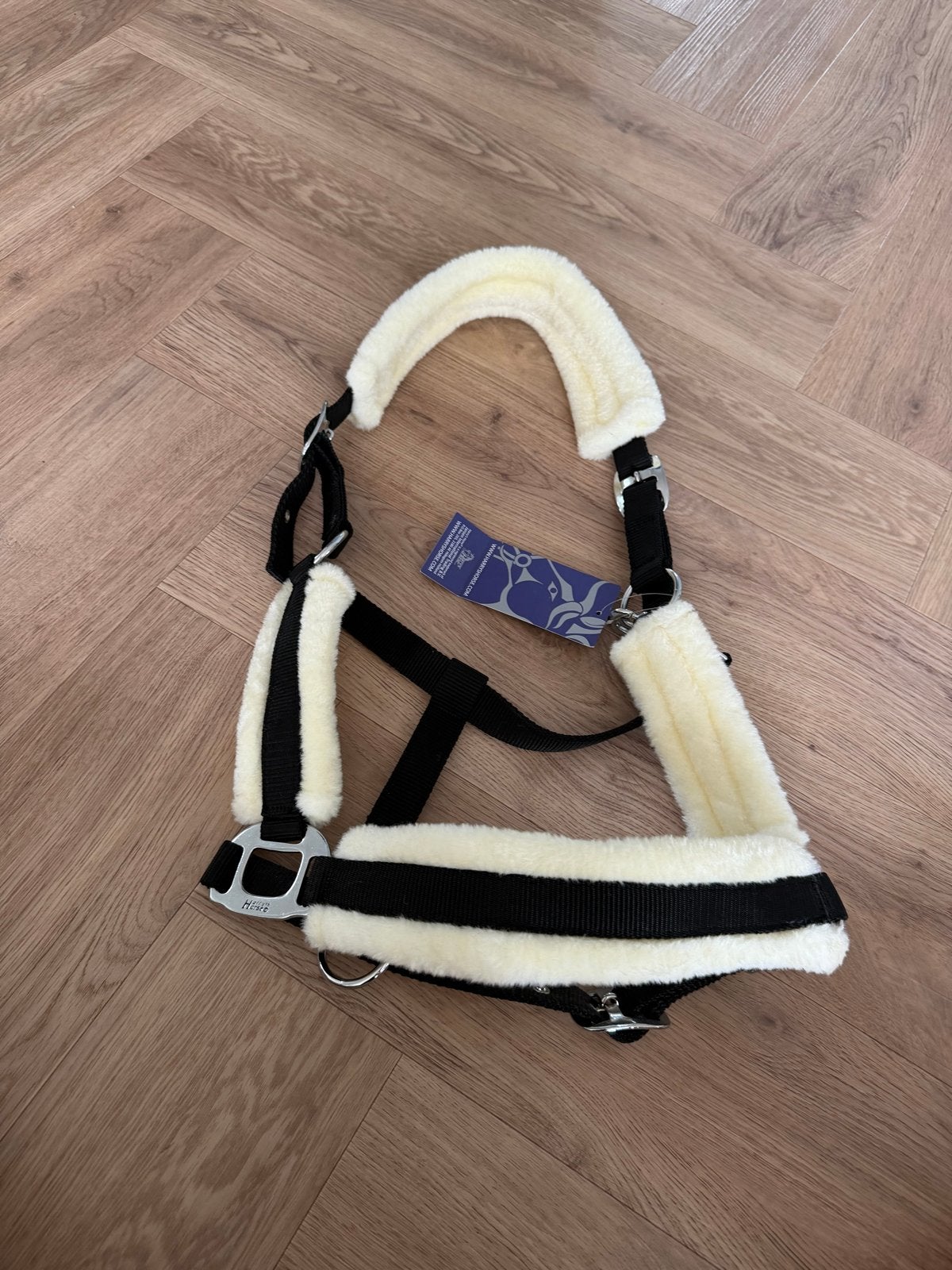 Halster met bont op kop- kaak- en neusstuk, Dieren en Toebehoren, Ophalen, Nieuw