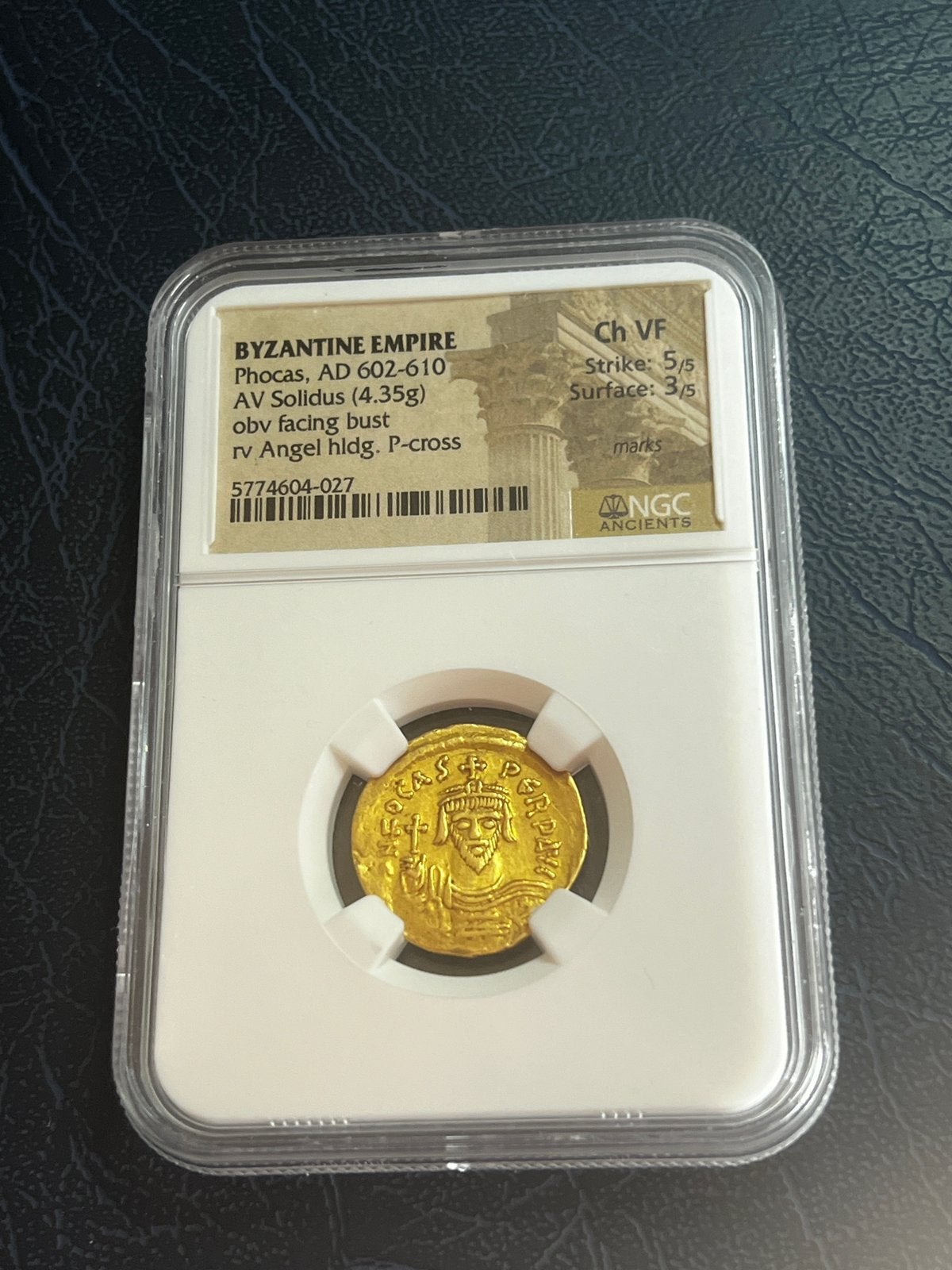 Gouden Solidus Phocas 602-610, Postzegels en Munten, Ophalen of Verzenden, Overige landen, Goud