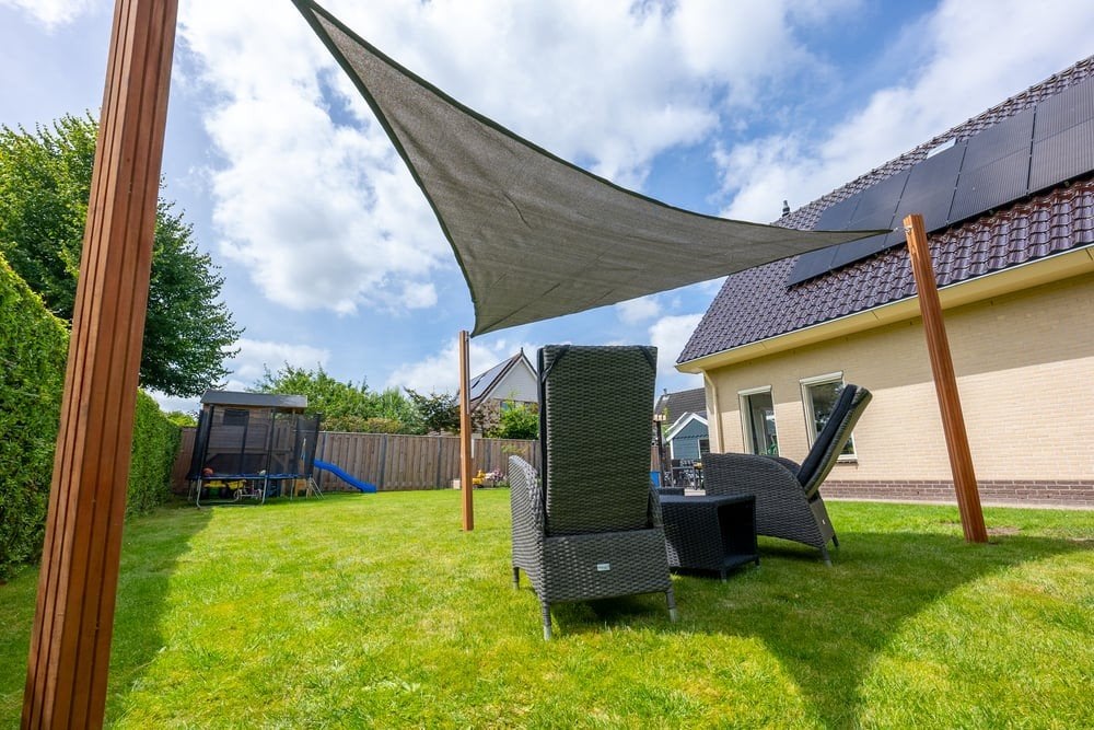 Sunfighter schaduwdoek 500x500x500cm, Ophalen of Verzenden, Zo goed als nieuw