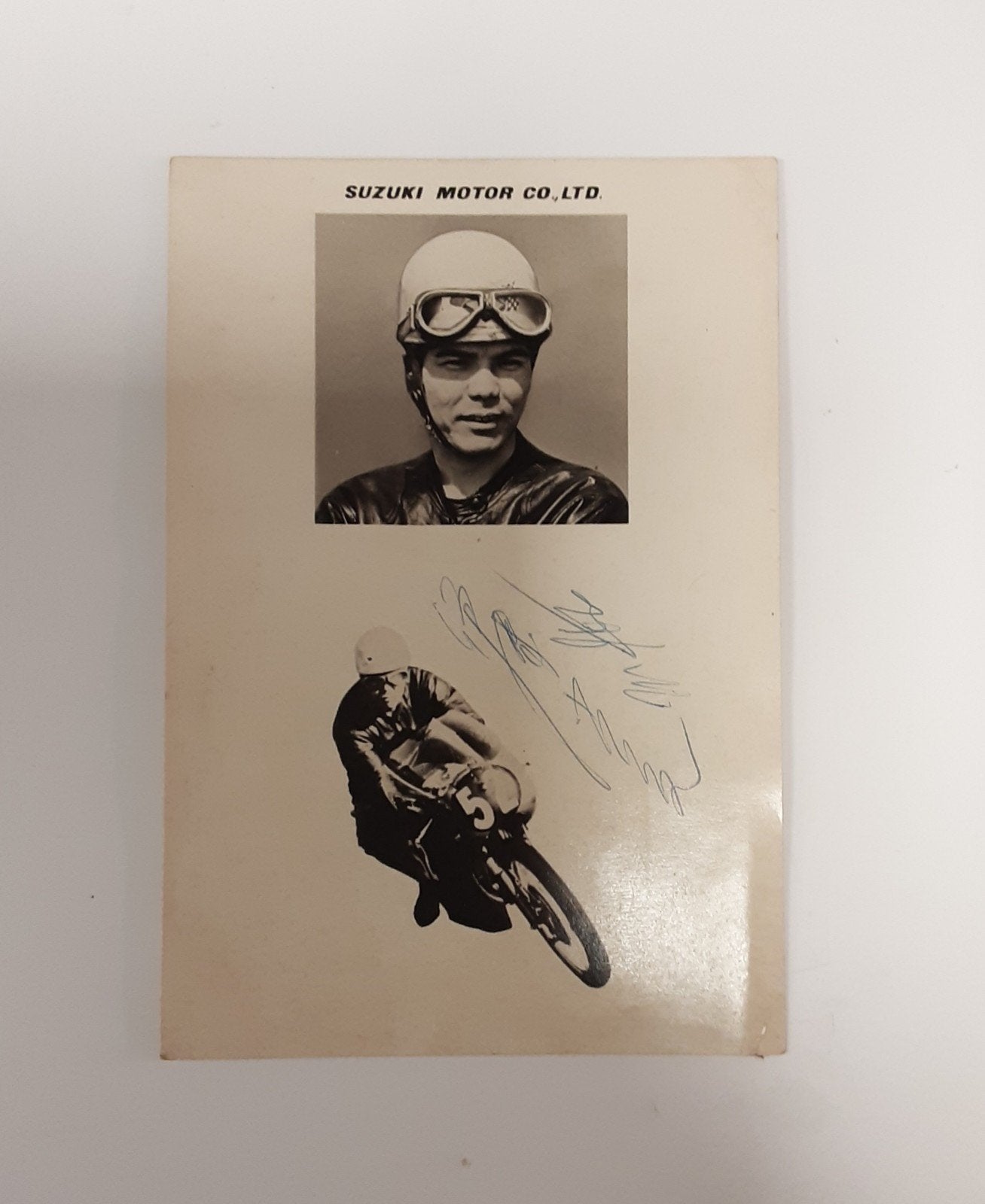 Gesigneerde promokaart Mitsuo Ito Suzuki Motor 50cc, Ophalen of Verzenden, Motoren
