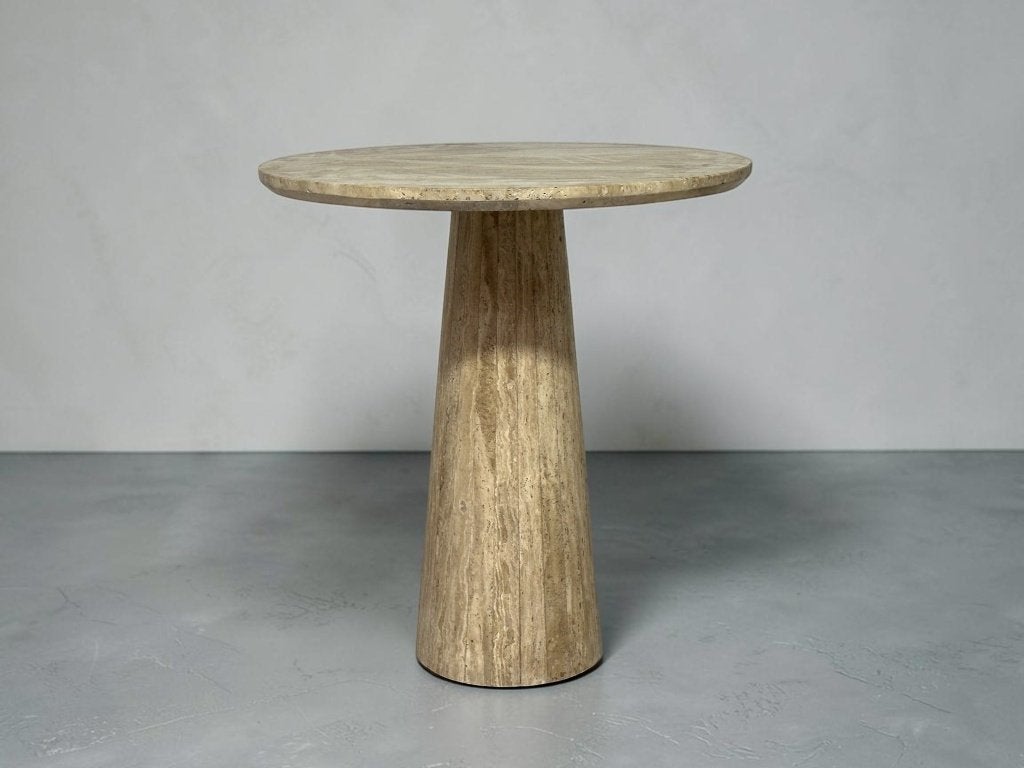 (3) Travertijnen Bistrotafel Eleonora Aime 70cm - eettafel, 50 tot 100 cm, -, -, Rond