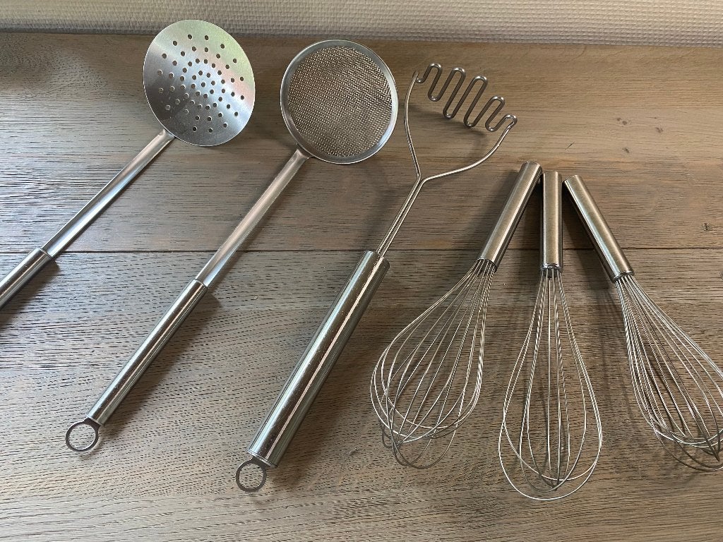 6-delige RVS Keukengerei Set IKEA - Gardes Stamper Zeef, IKEA, Zilver, Ophalen of Verzenden, Metaal