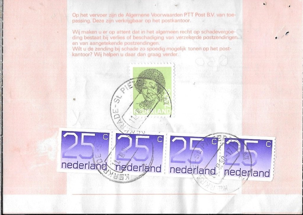Verzendbiljet Ongefrankeerd Hfl 8,50, Ophalen of Verzenden, Envelop