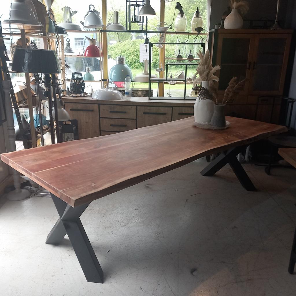 Acacia eettafel , 2.60 cm !, Huis en Inrichting, Tafels | Eettafels, Ophalen, Rechthoekig, 200 cm of meer, 50 tot 100 cm