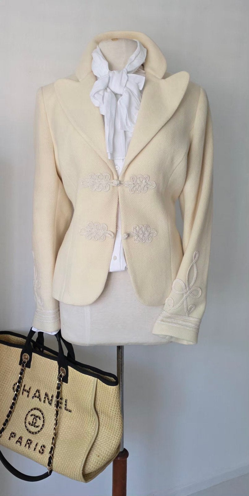 Pauw Ralph Lauren winter witte blazer 42/44, Wit, Maat 42/44 (L), Ophalen of Verzenden, Zo goed als nieuw
