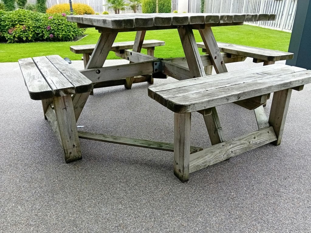 picknicktafel, Ophalen, Gebruikt, Vierkant, Hout