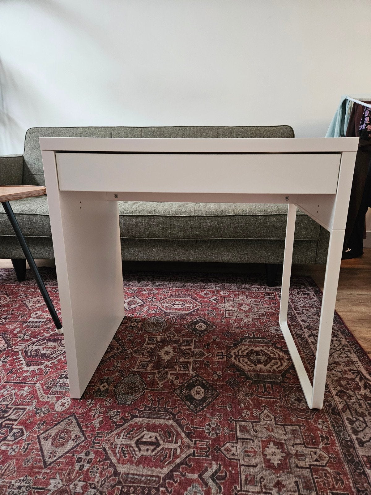 Wit bureau met lade - IKEA Alex, Ophalen, Gebruikt, Spaanplaat of MDF, Kabelgoot