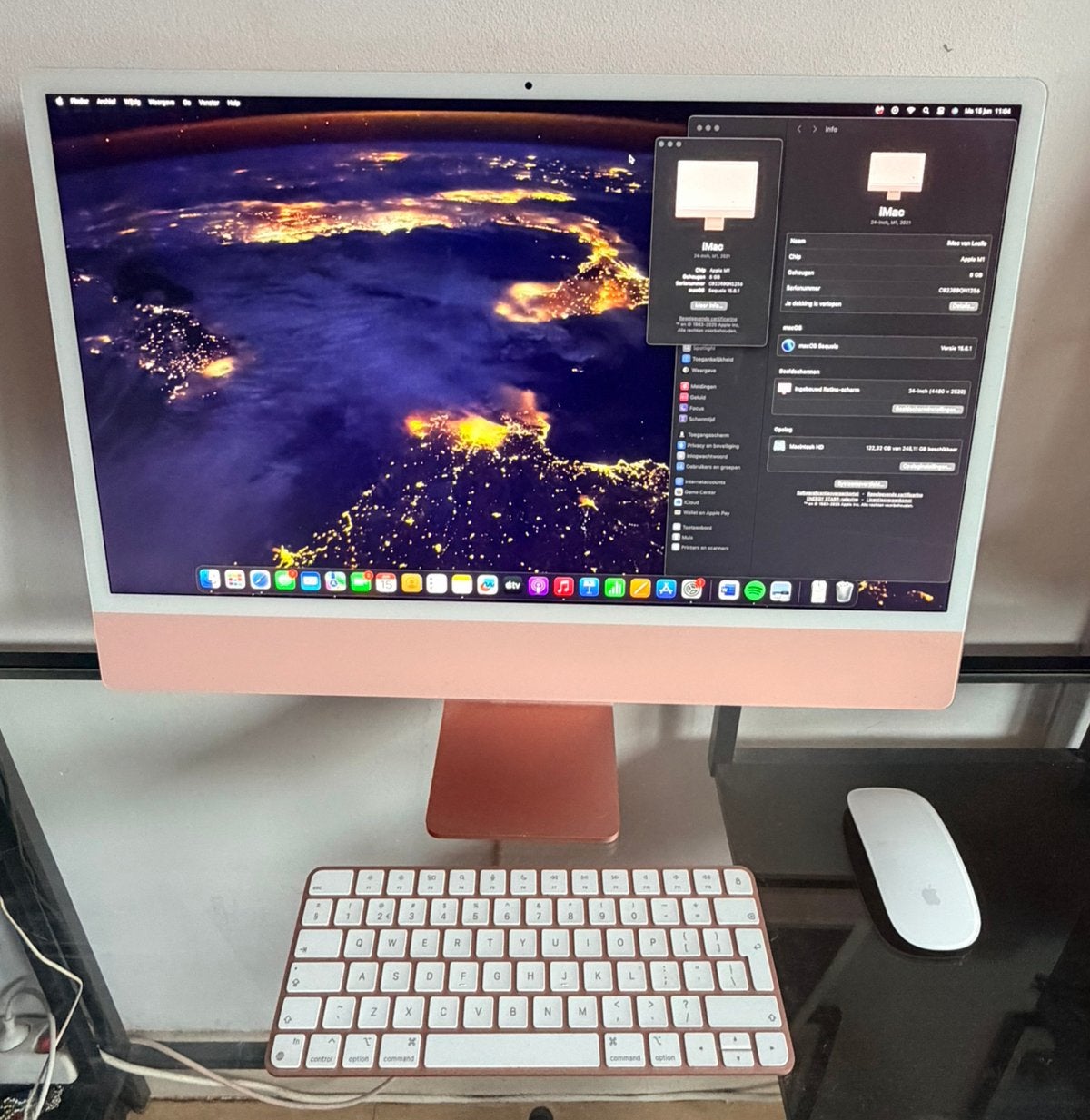 APPLE iMac 24" - Roze M1/256 GB/8 GB, Computers en Software, Apple Desktops, Ophalen, IMac, Zo goed als nieuw, Onbekend