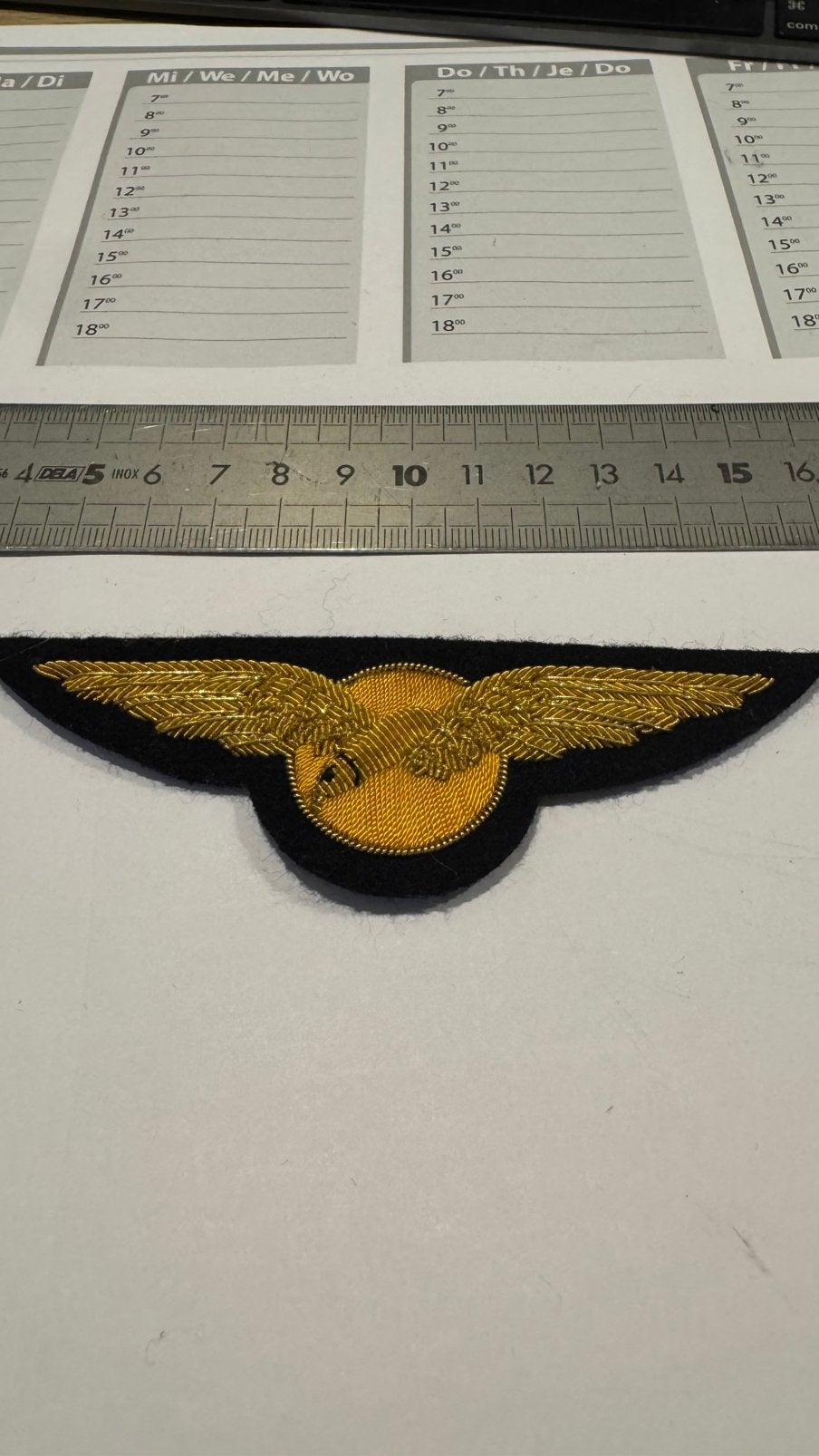 Vliegerwing MLD gouddraad, Ophalen of Verzenden, Luchtmacht, Nederland, Embleem of Badge