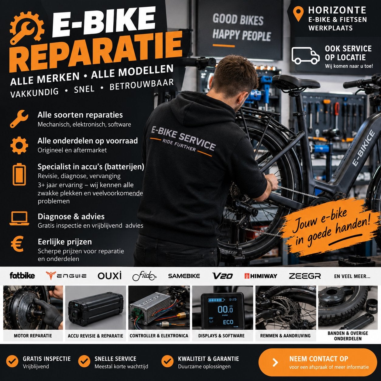 E-BIKE & FATBIKE REPARATIE – HOOGEZAND, Ophalen of Verzenden, Nieuw