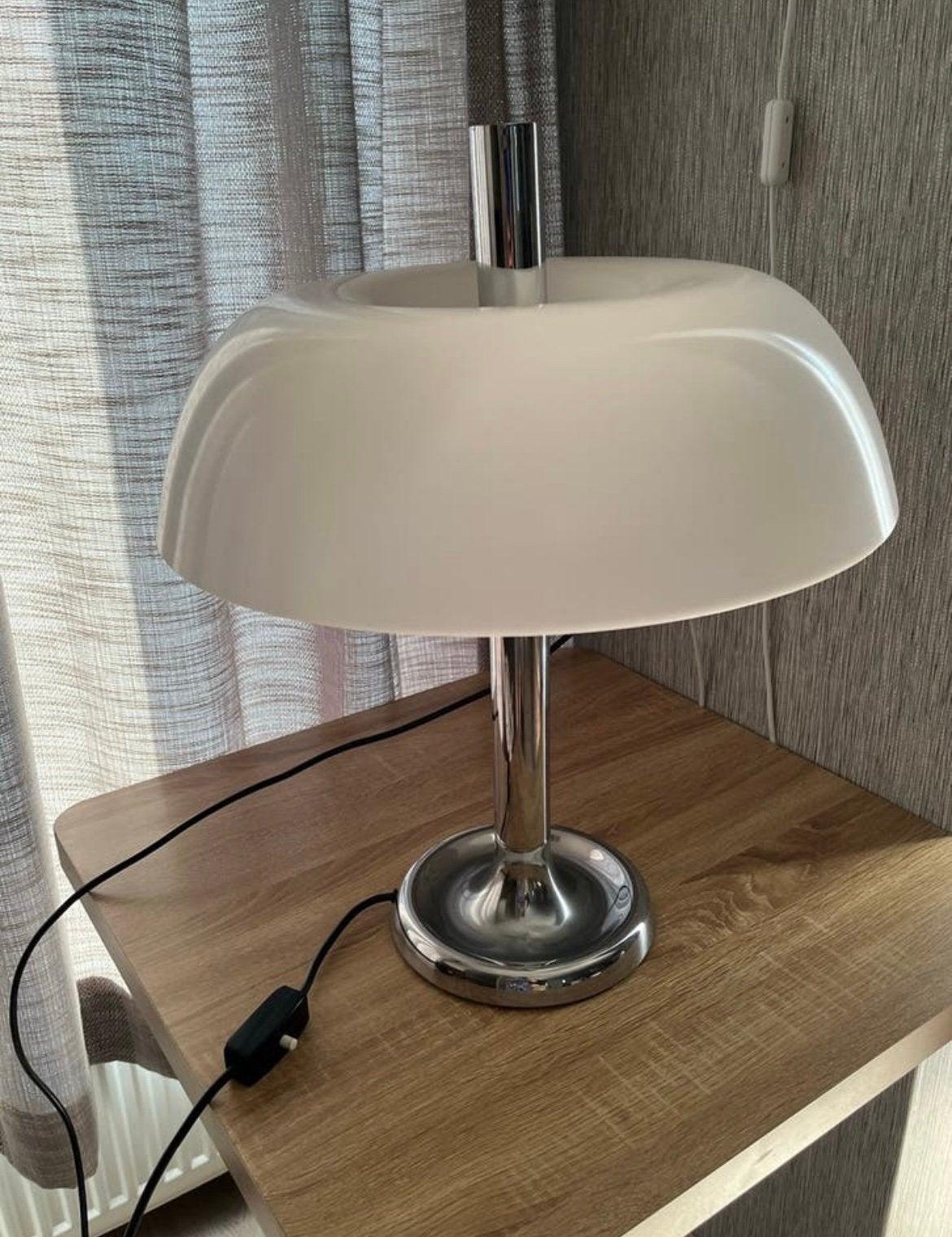 Egon Hillebrand vintage design tafellamp chroom, Wit, Ophalen, Gebruikt, Design