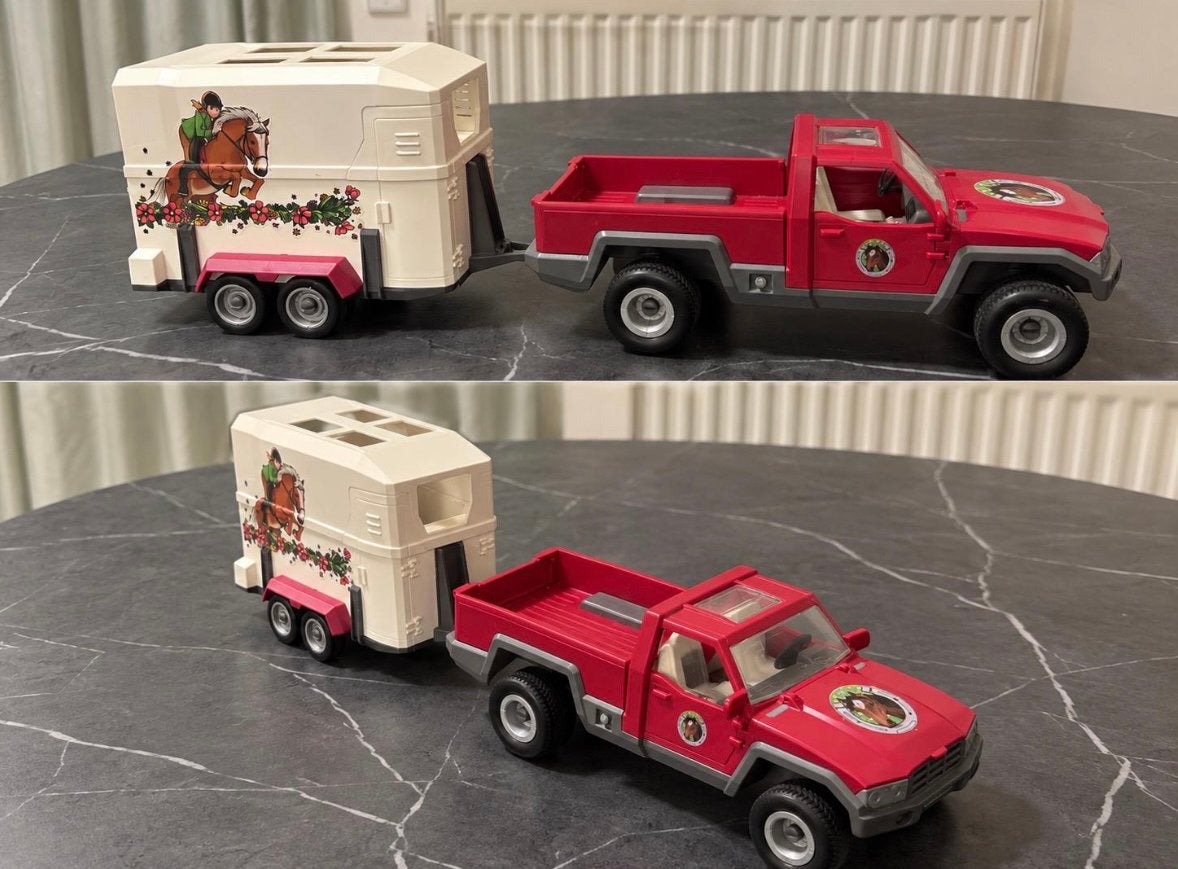 Schleich pick-up met trailer, Ophalen, Zo goed als nieuw