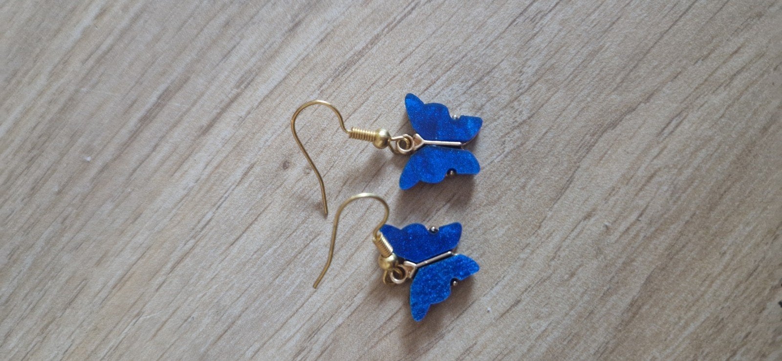 Blauwe vlinder oorbellen - Hangers, Overige materialen, Hangers, Blauw, Ophalen of Verzenden