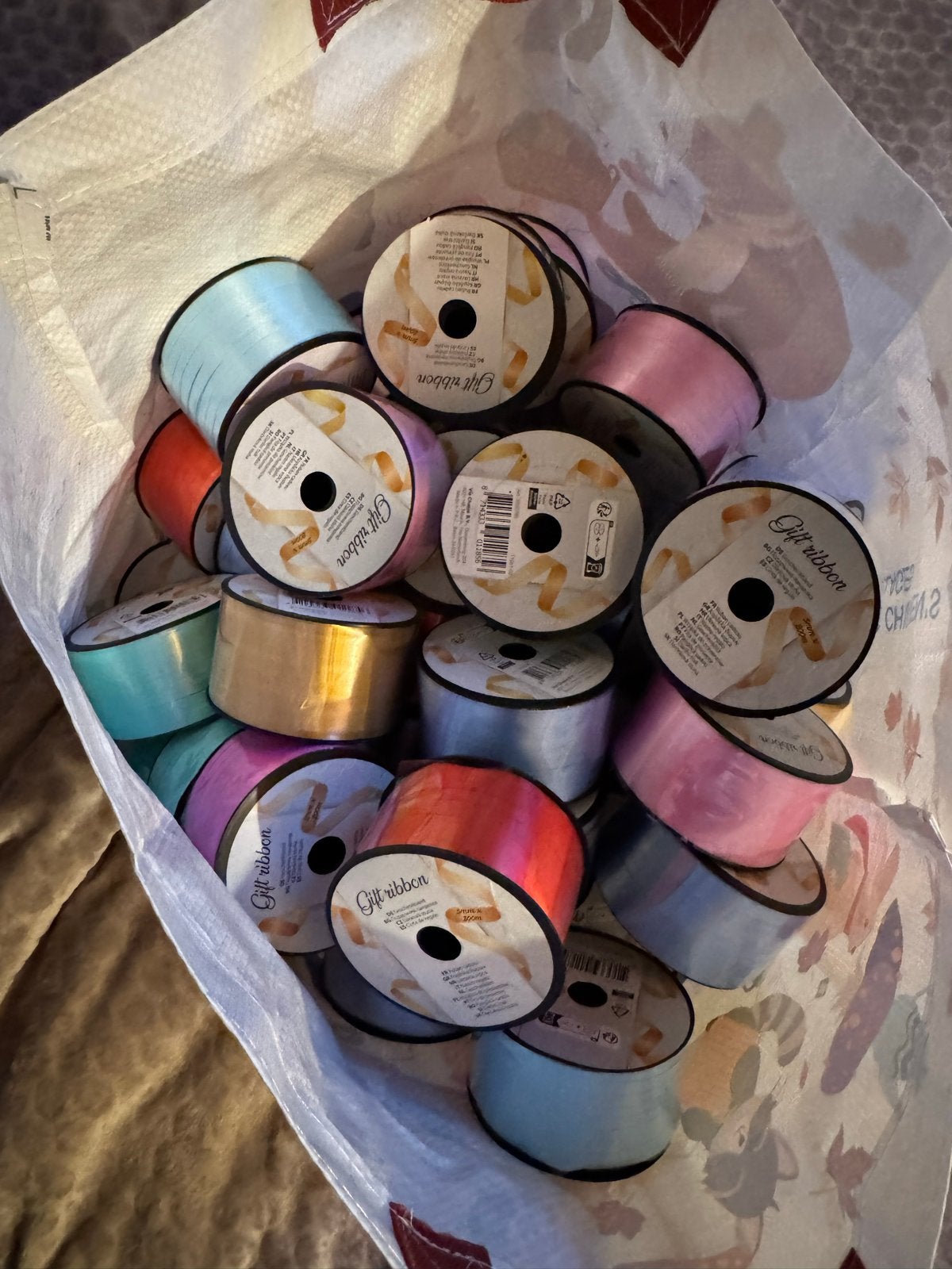 55 stuks diverse cadeau linten, Textiel, Nieuw, Meerkleurig, Ophalen of Verzenden