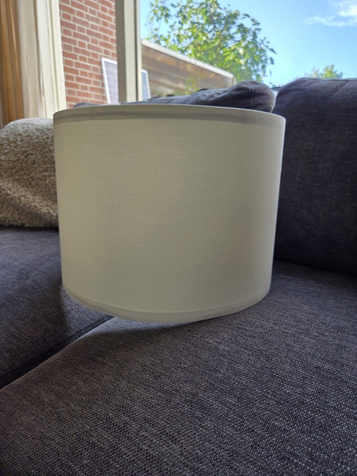 Ikea LAUTERS lampenkap wit, diameter 37 cm, Ophalen, Zo goed als nieuw, Wit, Rond