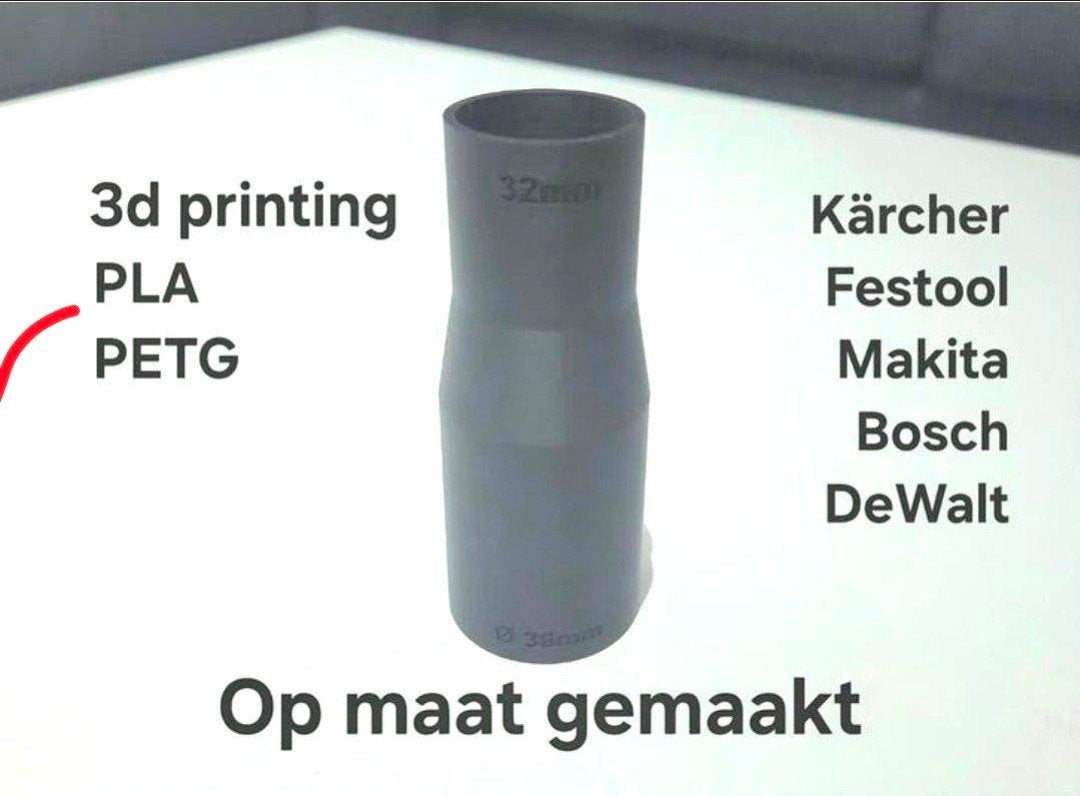 Verloop Adapter Stofzuiger Makita Festool Kärcher Op Maat, Ophalen of Verzenden, Nieuw, Afzuiger