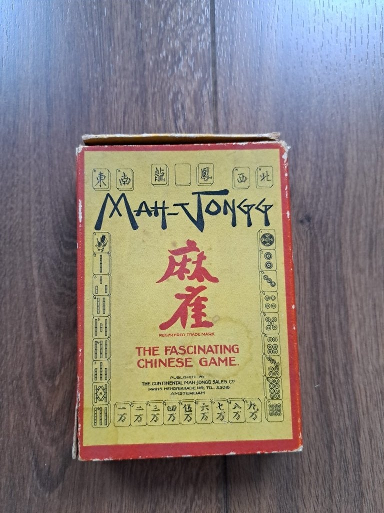 Vintage mahjong kaartset, Drie of vier spelers, Ophalen, Gebruikt, THE CONTINENTAL MAH-JONGG. AMSTERDAM