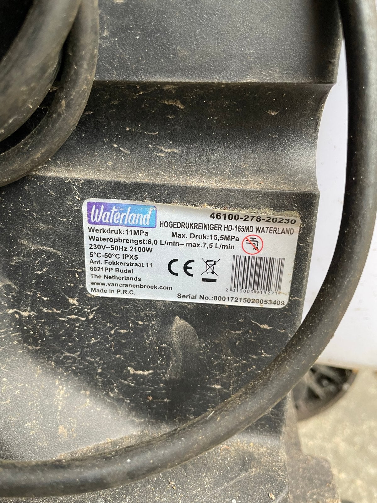 Waterland Hogedrukreiniger HD-165MD - Krachtig en Betrouwbaa, Ophalen, Gebruikt, Elektrisch