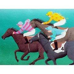 " Jockeys " zeefdruk van Jurjen Fontein € 35, Antiek en Kunst, Ophalen, Zeefdruk