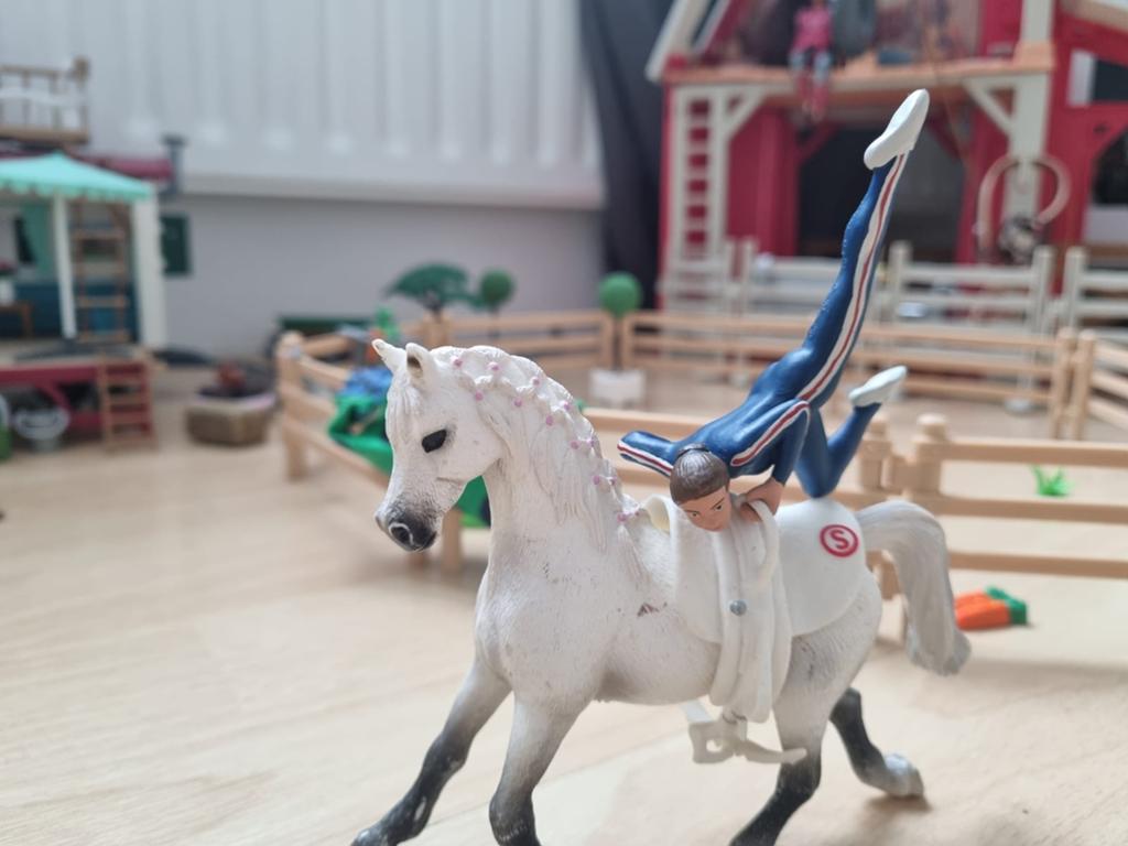 Grote Schleich set met paarden, stal, caravan en accessoires, Ophalen, Gebruikt, Jongen of Meisje
