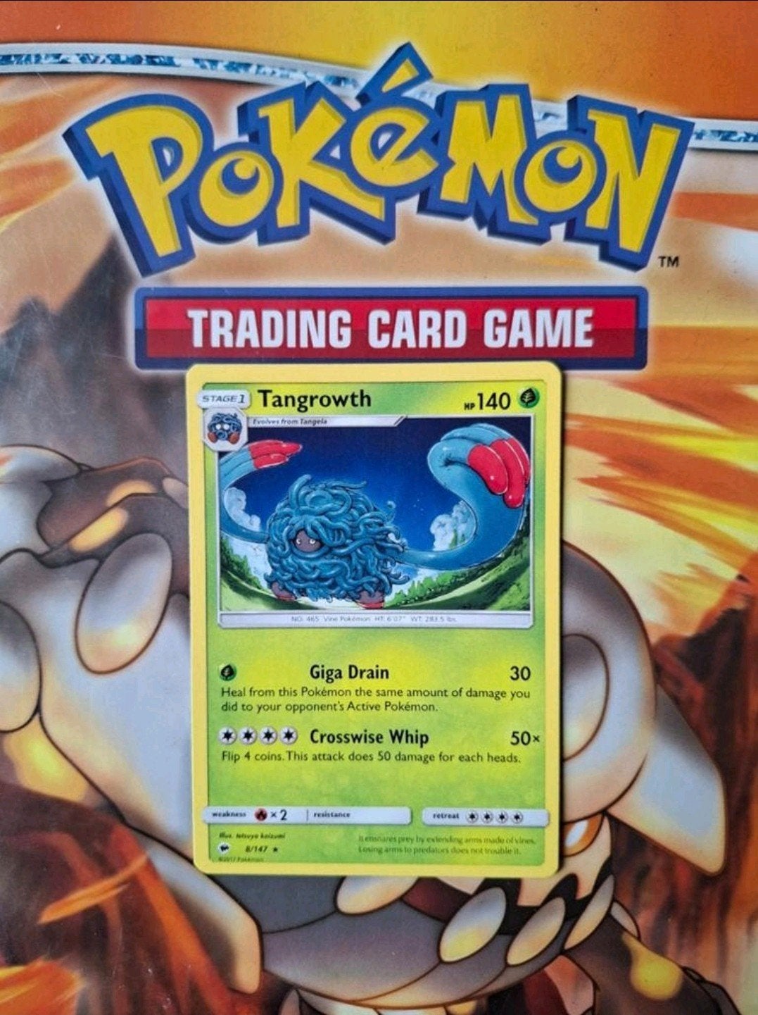 Tangrowth 8/147 Sun&moon Burning Shadows pokemon kaart rare, Ophalen of Verzenden, Zo goed als nieuw, Losse kaart