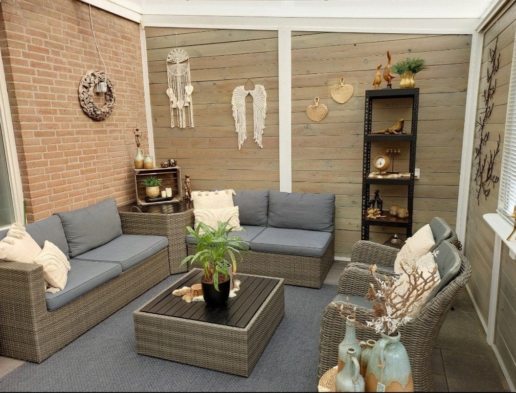 Loungeset, 7 zitplaatsen, Tuin en Terras, Ophalen, Kunststof, Loungeset