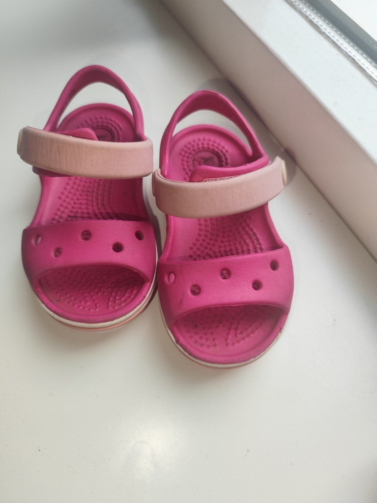Roze Crocs sandalen maat C5, Ophalen of Verzenden, Gebruikt, Meisje, Overige typen