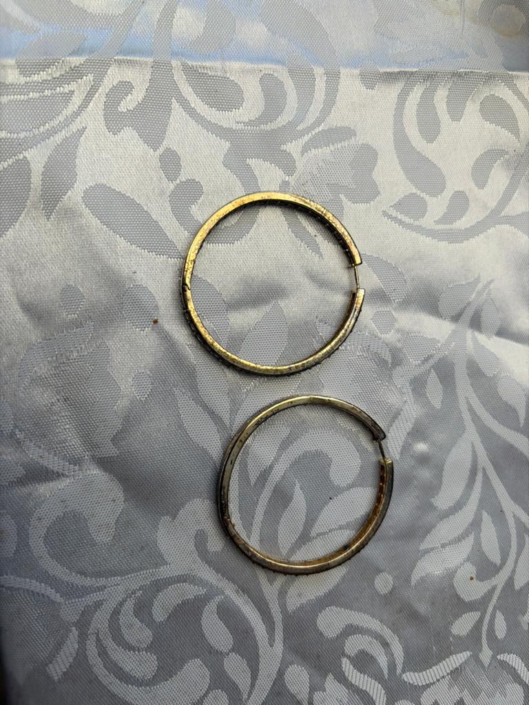Otazu Oorbellen 925 Zilveren Creolen met Kristallen, Sieraden, Tassen en Uiterlijk, Met kristal, Ophalen of Verzenden, Goud, Zilver
