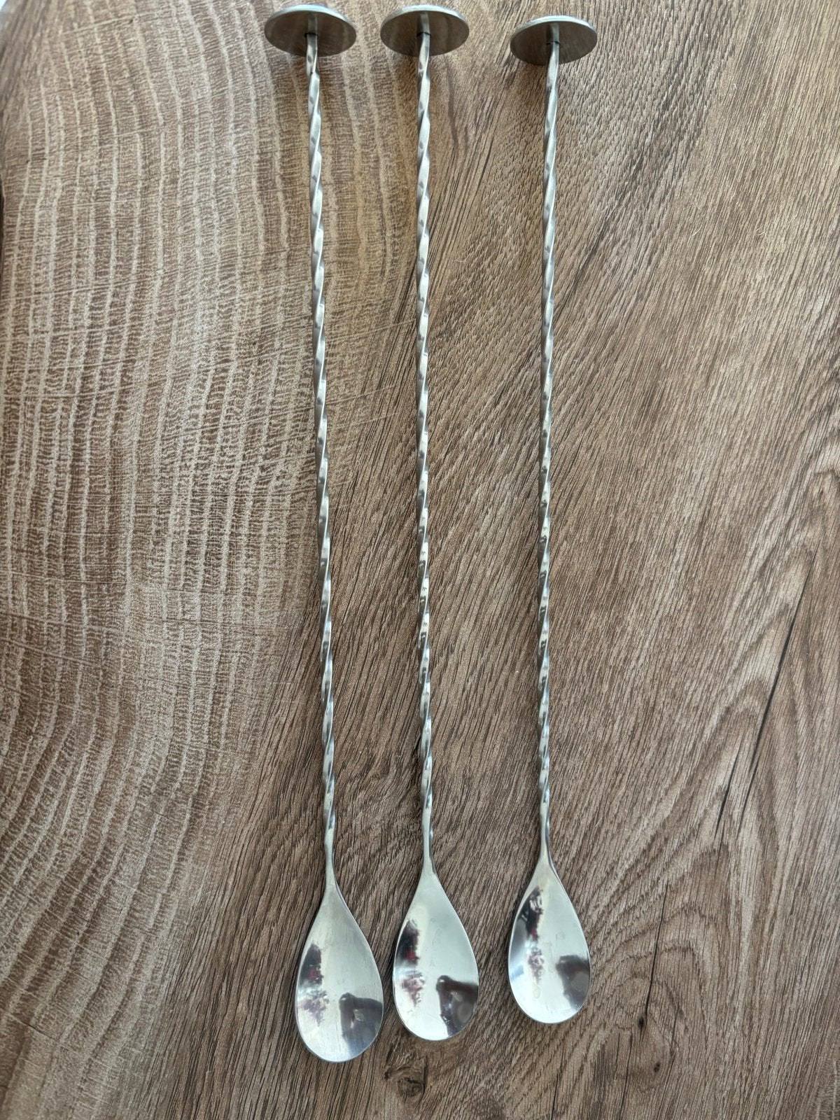 Nieuwe RVS cocktail lepels / roerstaafjes - set van 3, Nieuw, Ophalen of Verzenden, Rvs of Chroom, Los bestek