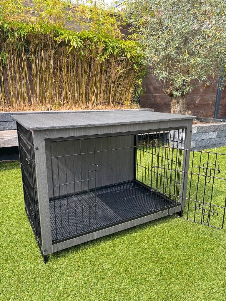 hondenbench 98x65x68 cm - Metaal - Hout - Zwart, Ophalen, Nieuw