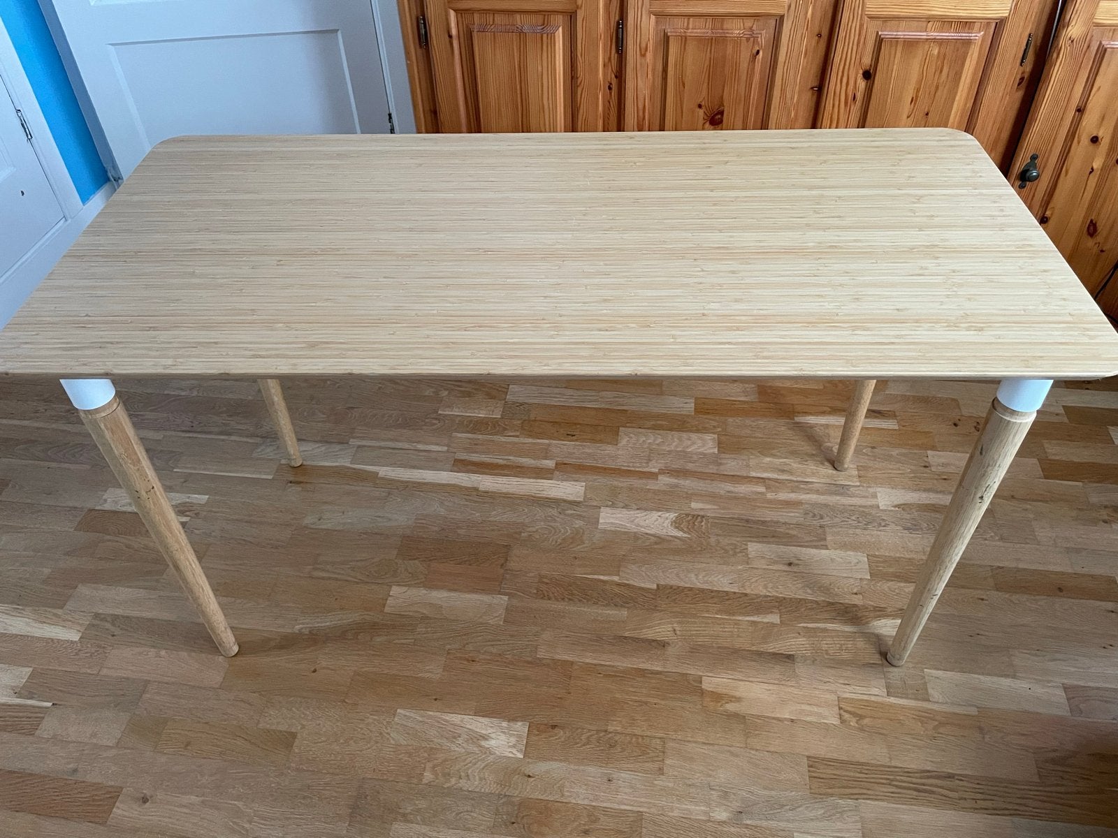 IKEA bamboe tafel met afschroefbare poten, Ophalen, Gebruikt, Overige houtsoorten