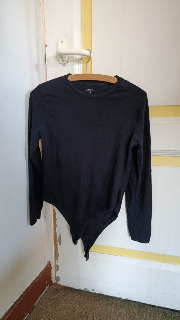 Primark Zwarte Stretch Body met Lange Mouwen - Maat M, Kleding | Dames, Maat 38/40 (M), Primark, Zwart, Ophalen of Verzenden