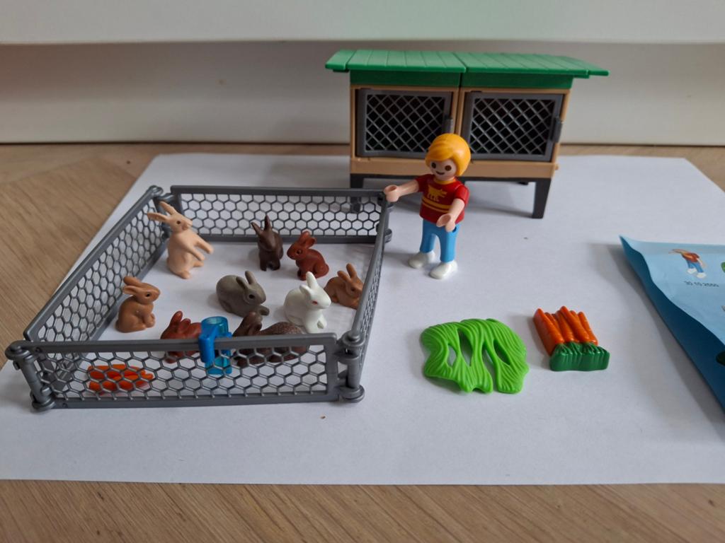 Playmobil 6140 Konijnenhok met konijnen en verzorger, Ophalen of Verzenden, Zo goed als nieuw, Complete set
