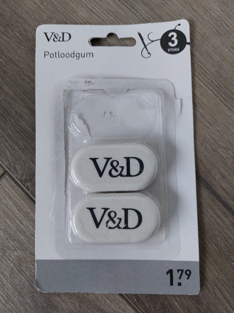V&D Potloodgum, vintage nieuw, Verzamelen, Ophalen of Verzenden, Nieuw, Gebruiksvoorwerp