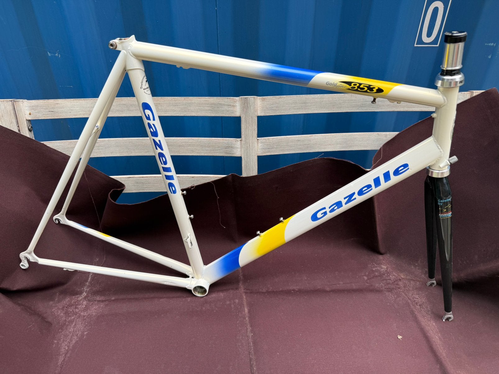 Retro Gazelle Goldline Reynolds 853 59ct raceframe, Frame, Gebruikt, Staal, Ophalen of Verzenden