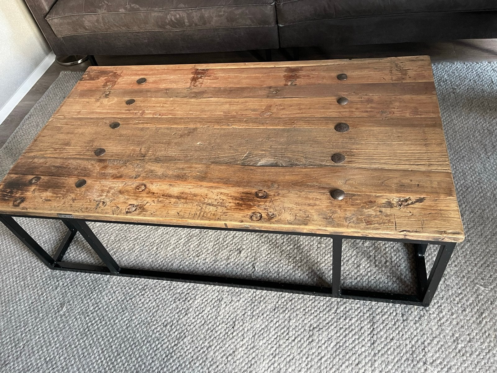 Salontafel Richmond Interiors, hout en metaal, Gebruikt, Stoer, 100 tot 150 cm, Overige houtsoorten