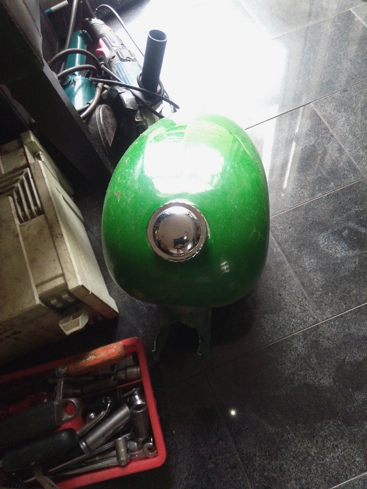 Groene brandstoftank voor motorfiets/bromfiets, Ophalen of Verzenden, Gebruikt
