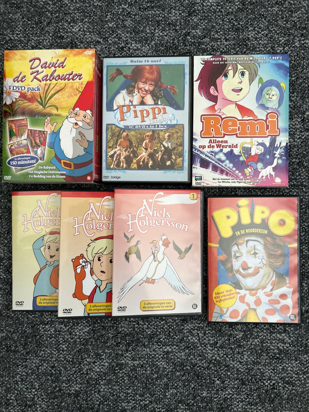 Grote collectie kinder-dvd's: David de Kabouter, Pippi, Remi, Gebruikt, Animatie, Verzamelbox, Alle leeftijden