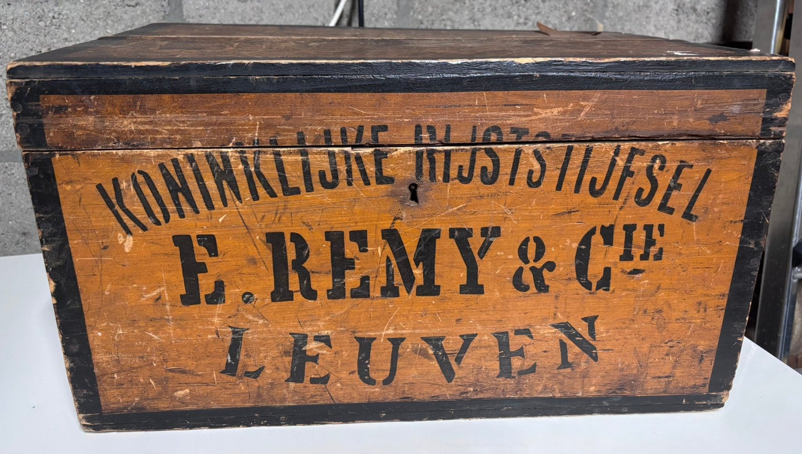 Antieke ongerestaureerde verschepingskist Amidon Royal, Minder dan 50 cm, Gebruikt, Ophalen of Verzenden, 5 – 50