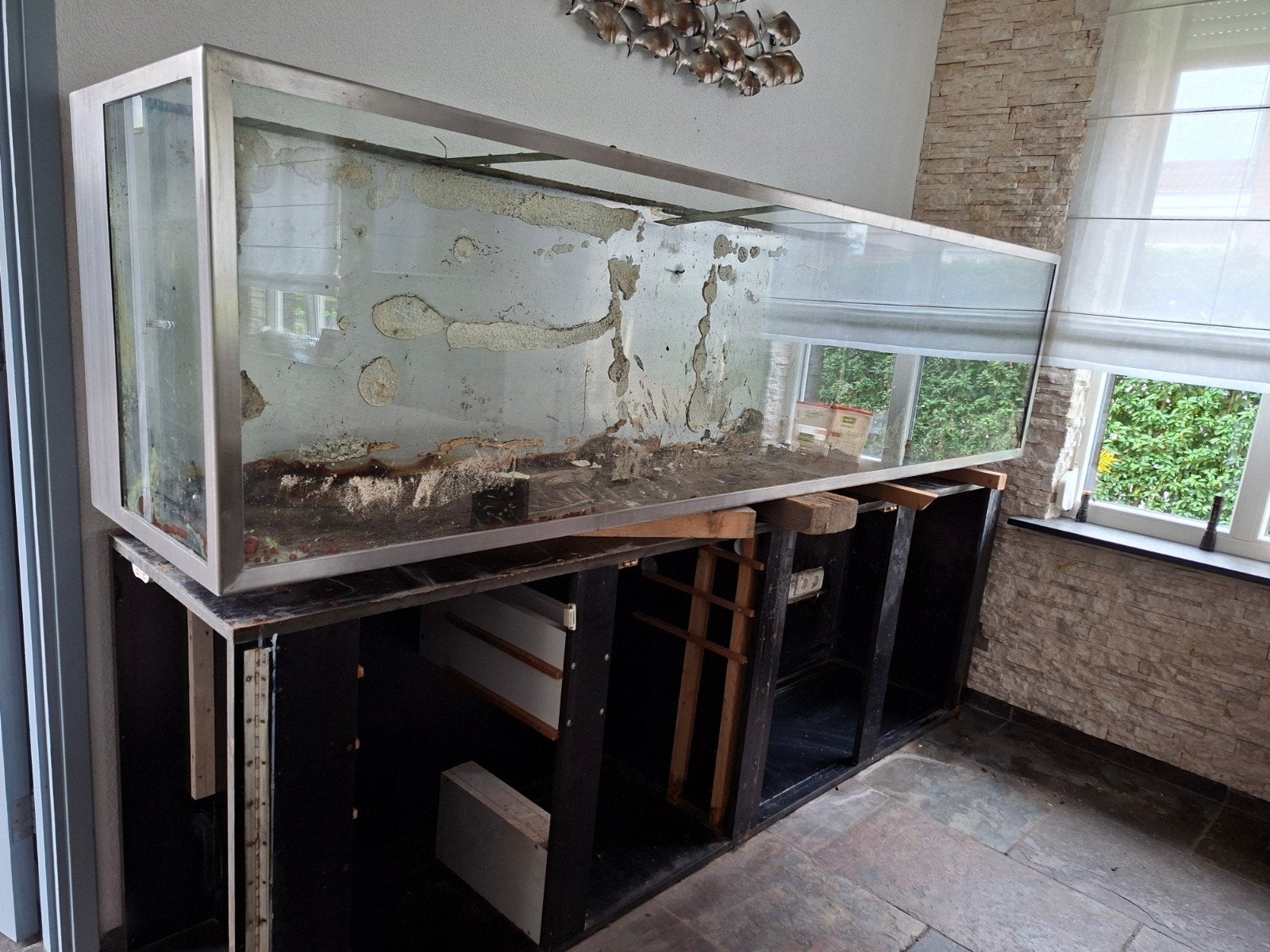 rvs aquarium/terrarium bak, Ophalen, Leeg aquarium