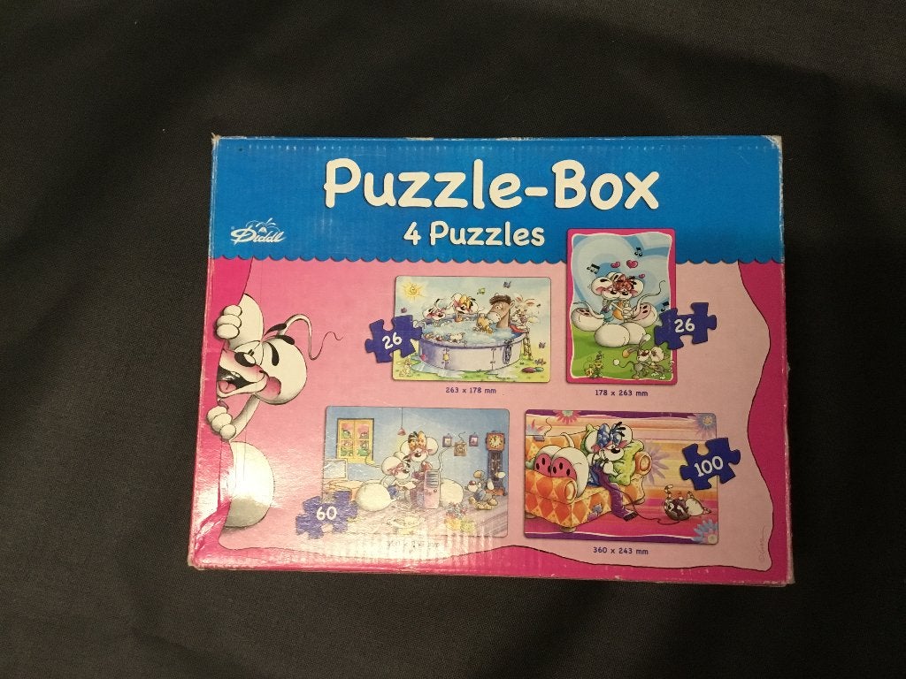 4 Diddl puzzels in 1 doos, Ophalen of Verzenden, Verschillende figuren, Zo goed als nieuw, Overige typen