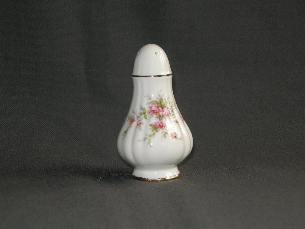 Paragon, wit met rose roosjes, zout- of pepervaatje, Ophalen of Verzenden