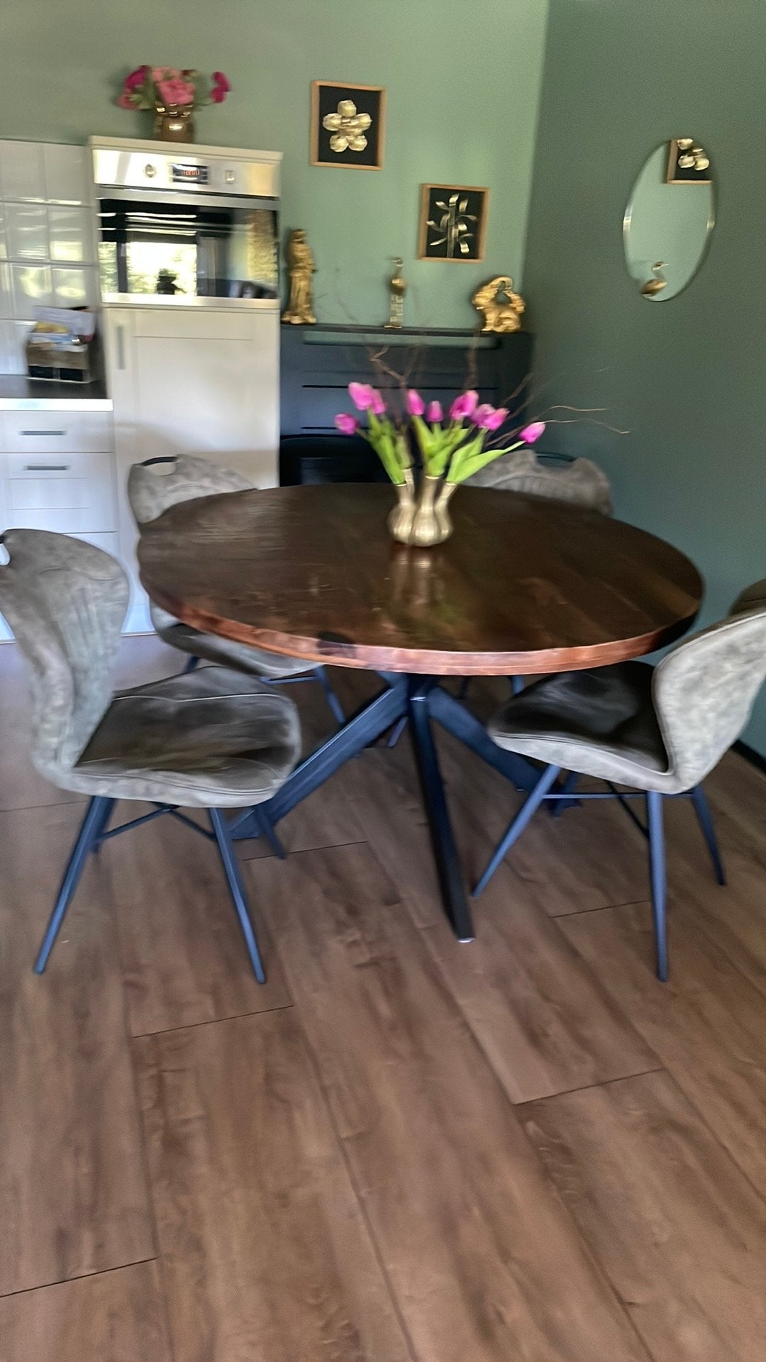 Eethoek met 4 stoelen, Ophalen, Zo goed als nieuw, 75 m² of meer, Laminaat